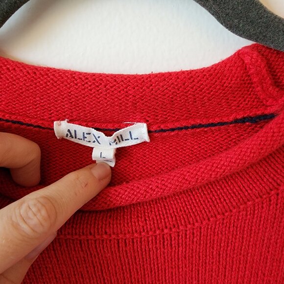 Alex Mill Vibrant Red Crew Neck Sweater - Picture 6 of 8